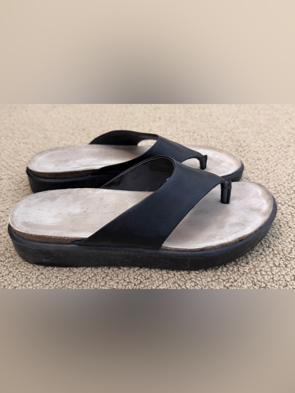 Echo Corksphere Leather Thong Sandals